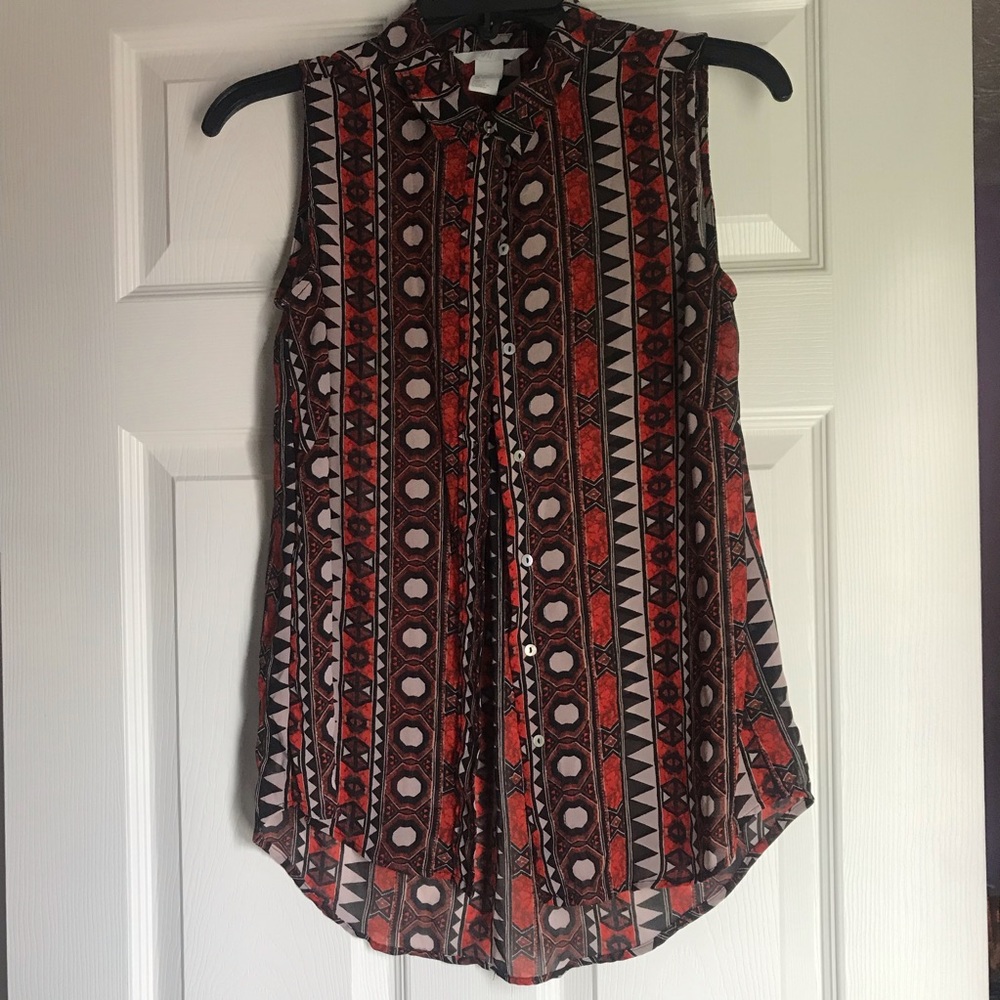 HM Shear Tribal Blouse 🧡